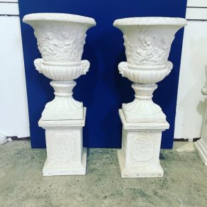 Pair of Decorative Garden Urns - "Dancing Pots"